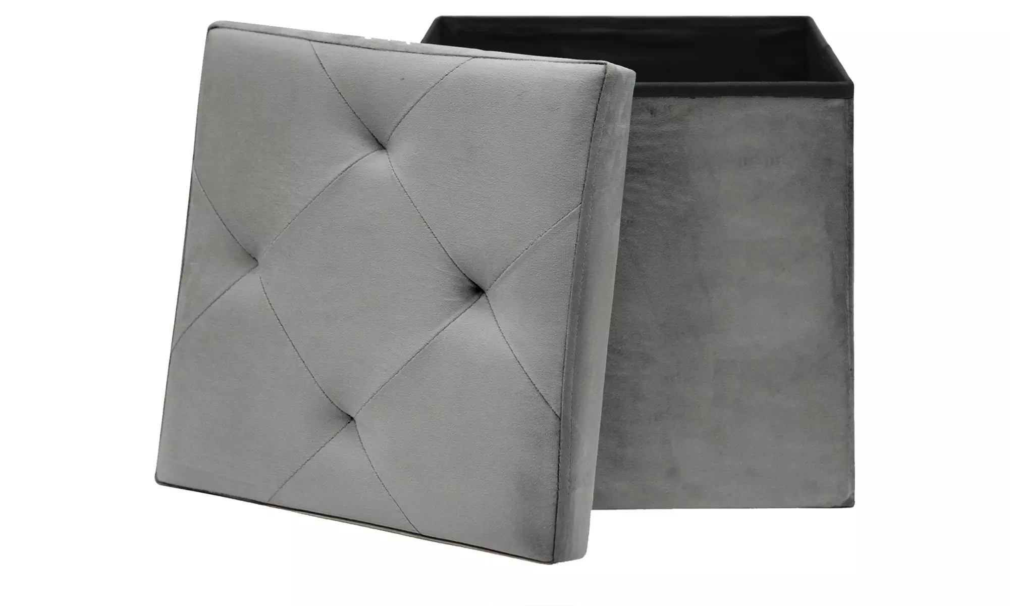 Pouf carré en velours Milo