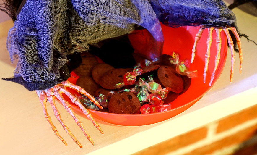 Image 5: Outsunny Animated Halloween Skeleton Candy Dish