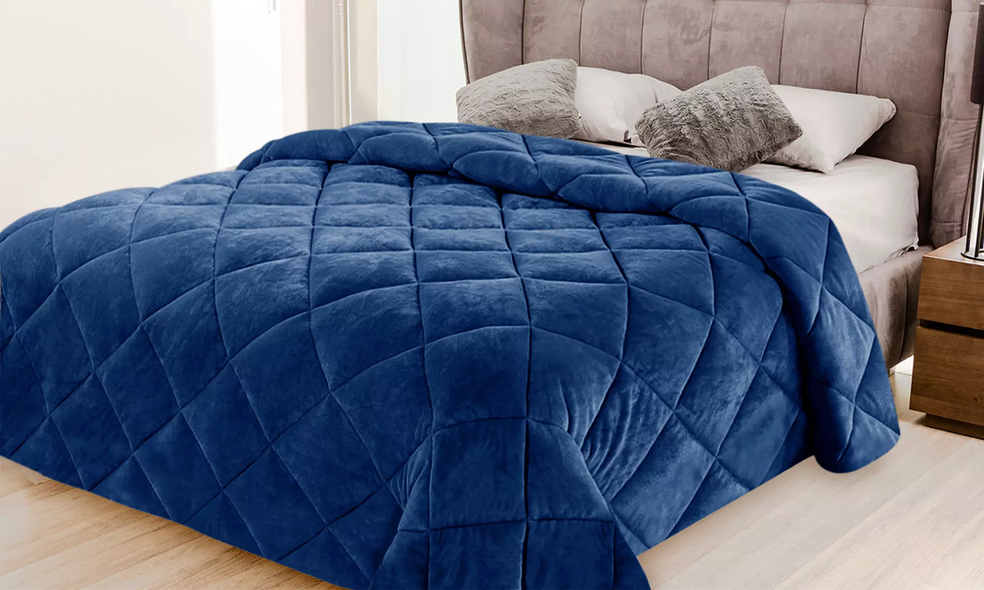 Trapunta matrimoniale in velluto Made in Italy