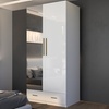 Image 1: High Gloss Wardrobe with Mirrored Door
