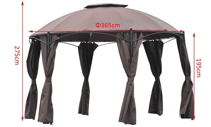 Image 7: Outsunny Round Gazebo Pavilion 