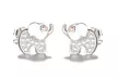 Sterling Silver Elephant Stud Earring with Citrine and White Topaz - Second Medium