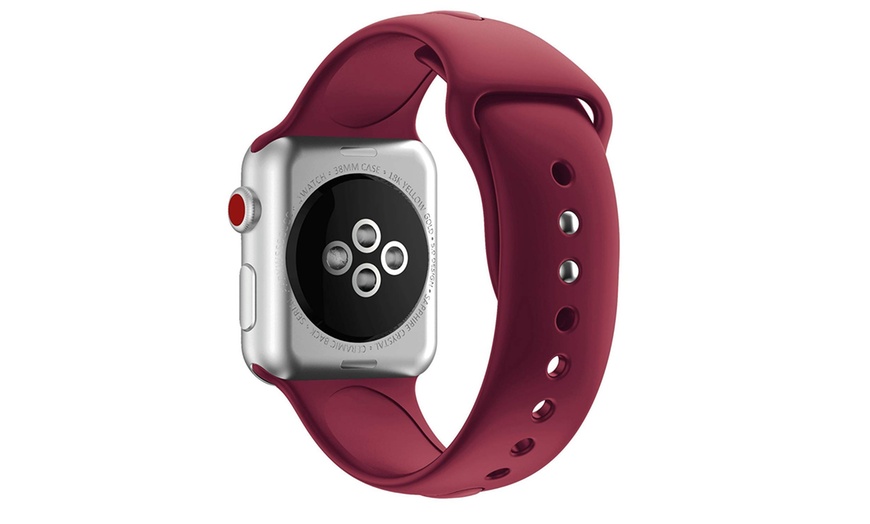 Image 7: Silicone Sport Loop Strap Replacement Band for Apple iWatch Series 2,3,4,5,6,7,8