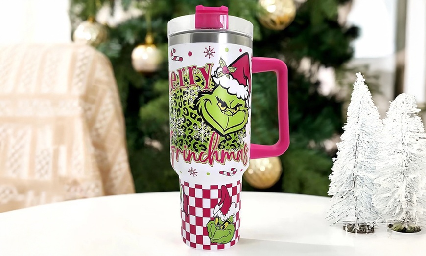 Image 4: 1 ou 2 gobelets de Noël en acier inoxydable d'1 L avec poignée