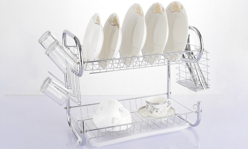 Image 11: Two-Tier Dish Drainer