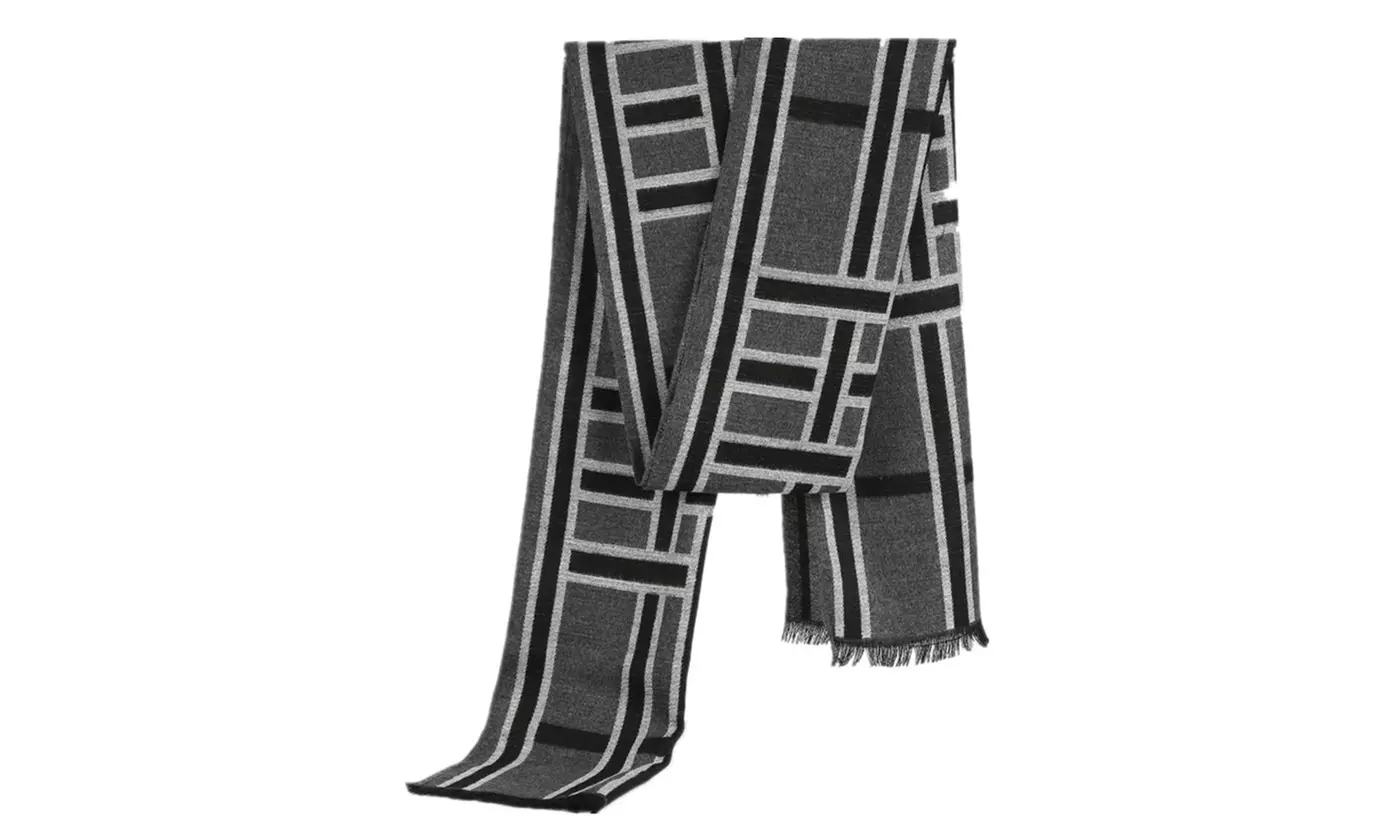 Men Winter Warm Knit Scarf Cashmere Feel Long Scarf