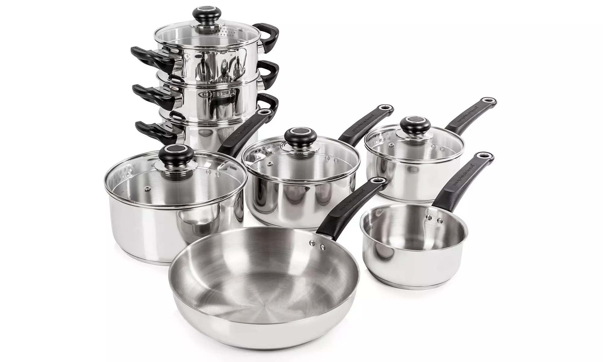 Morphy Richards Eight-Piece Stainless Steel Pan Set With Free Delivery - Primary Image