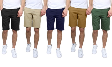 groupon MenFlat-Front Slim Fit Cotton Stretch Chino Shorts in rgb | Small