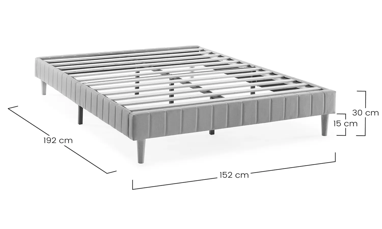Gepolstertes Bettgestell „Eris“ mit Lattenrost