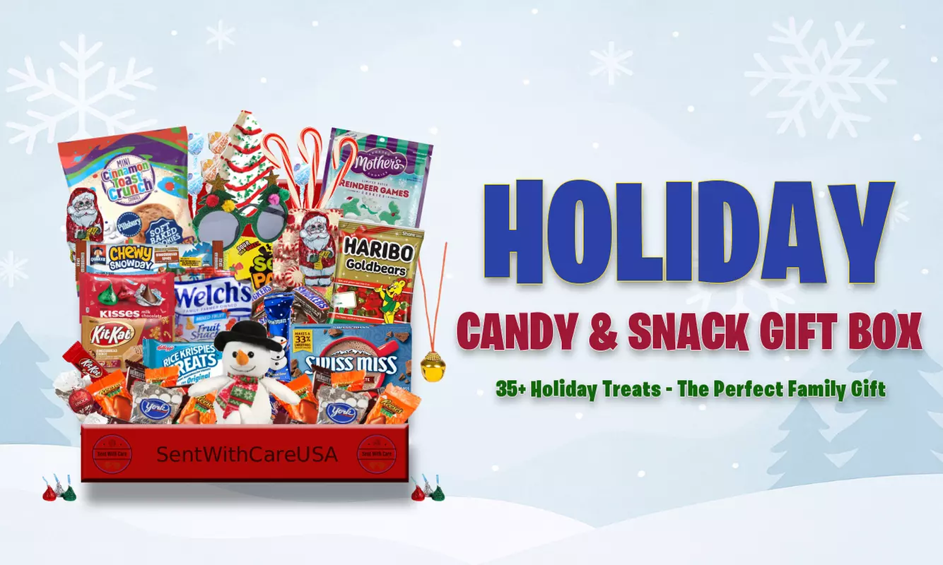 Christmas Snack & Candy Gift Box – Holiday Treats & Chocolate for Kids