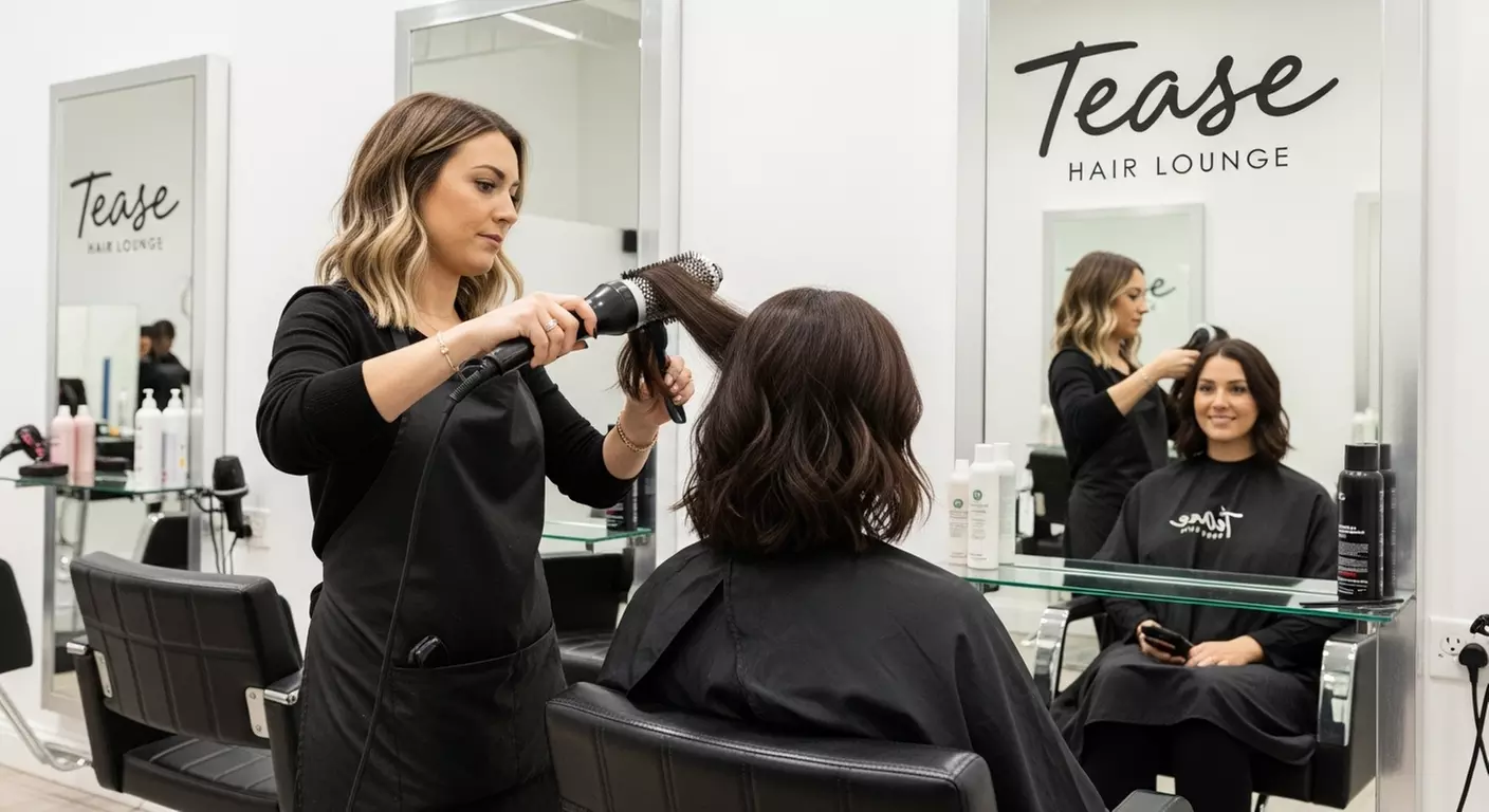Haircut, Shampoo, Blowdry w/w/o Touch-Up, Full Color, or Highlights at Tease Hair Lounge (Up to 52% Off) - Primary Image