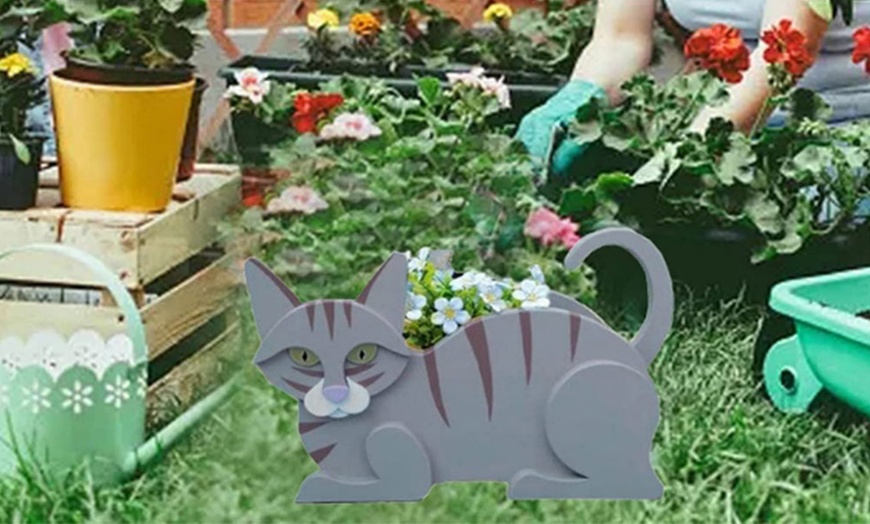 Image 2: Cat-Shaped Flower Pot Planter