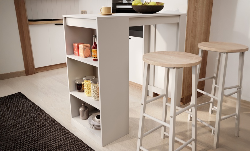Image 6: Table haute Kyra de 110 cm avec ou sans tabouret