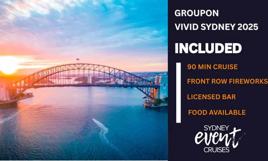 Image 1: Cruise Sydney Harbour: 90-Minute Official Vivid Glow Boat Weekend Cruise with Unlimited Alcohol Package for One Adult