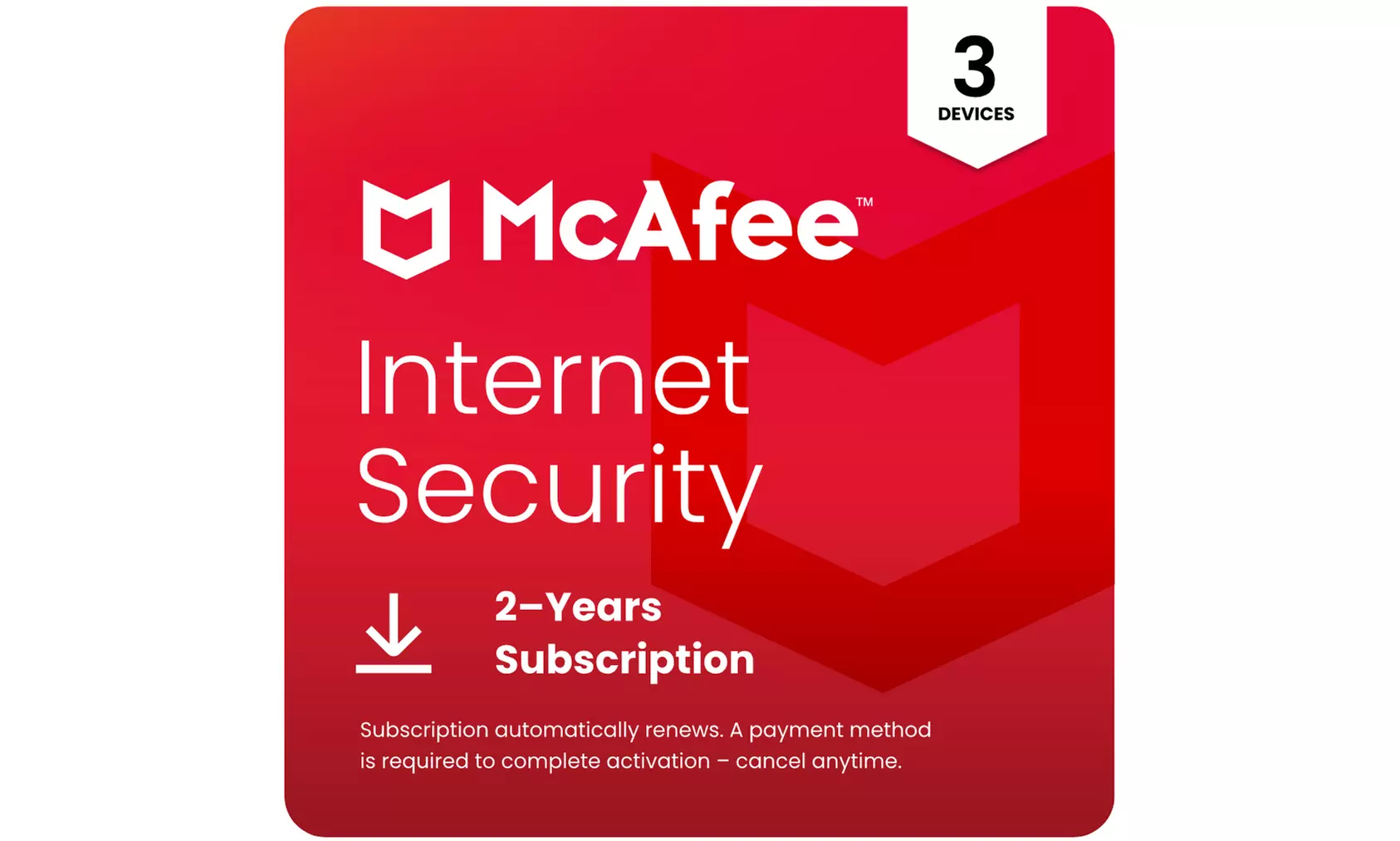 McAfee Internet Security 1 or 3 Devices | 1-or 2-years