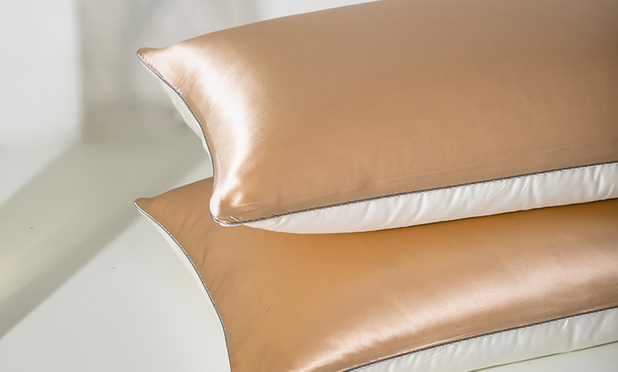 Image 12: 21 Momme Pure Silk Hotel Grade Pillowcase Pair