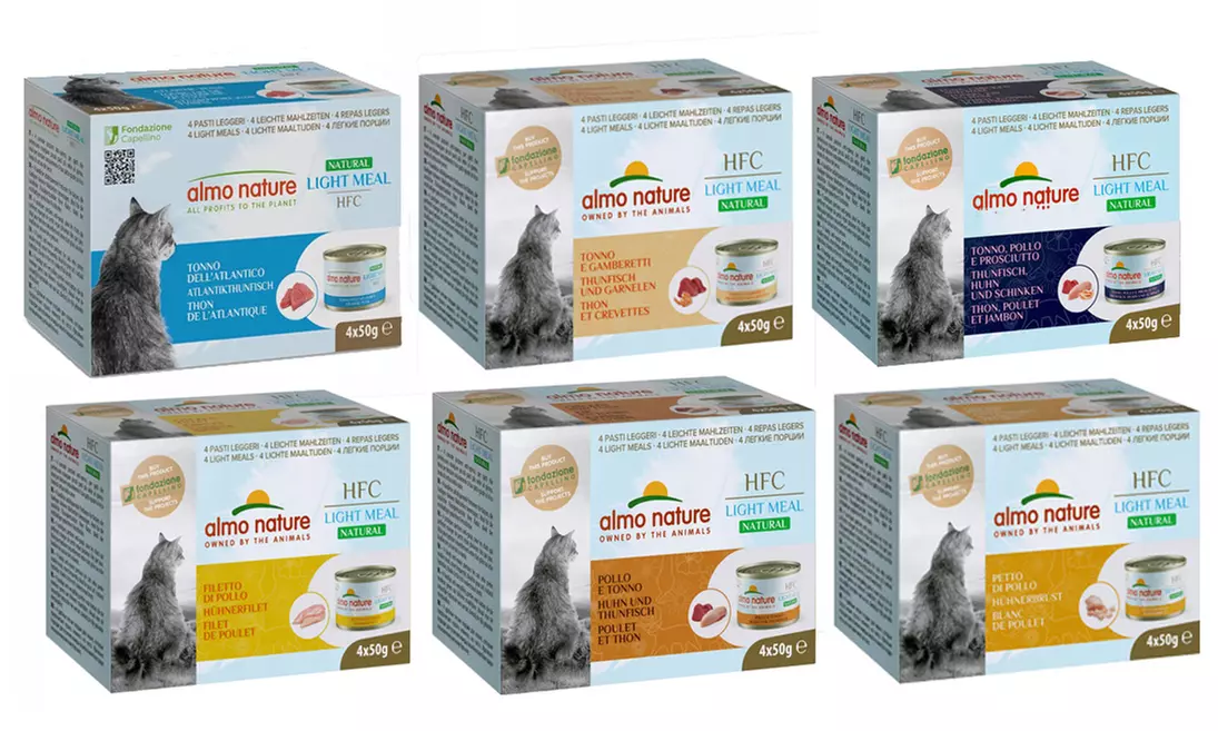 Fino a 96 scatolette di cibo umido per gatti Almo Nature HFC