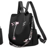 Image 3: Women's Floral Embroidered Anti-Theft Backpack