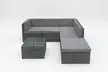 Seattle Modular Outdoor Corner Sofa Set with Glass Coffee Table - Image 2