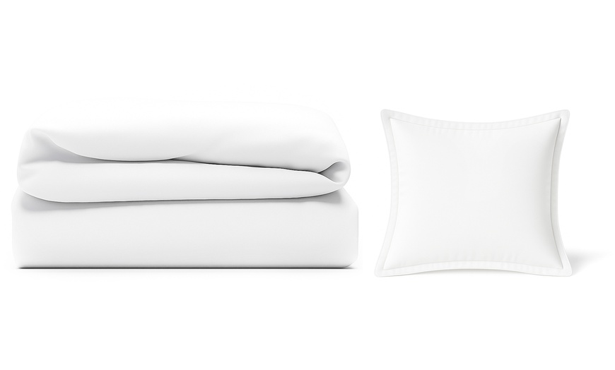 Image 11: Parure de lit blanc en polyester Sampur