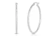 925 Sterling Silver Diamond Cut Fancy French Lock Hoop Earrings 25MM-40MM - Second Medium