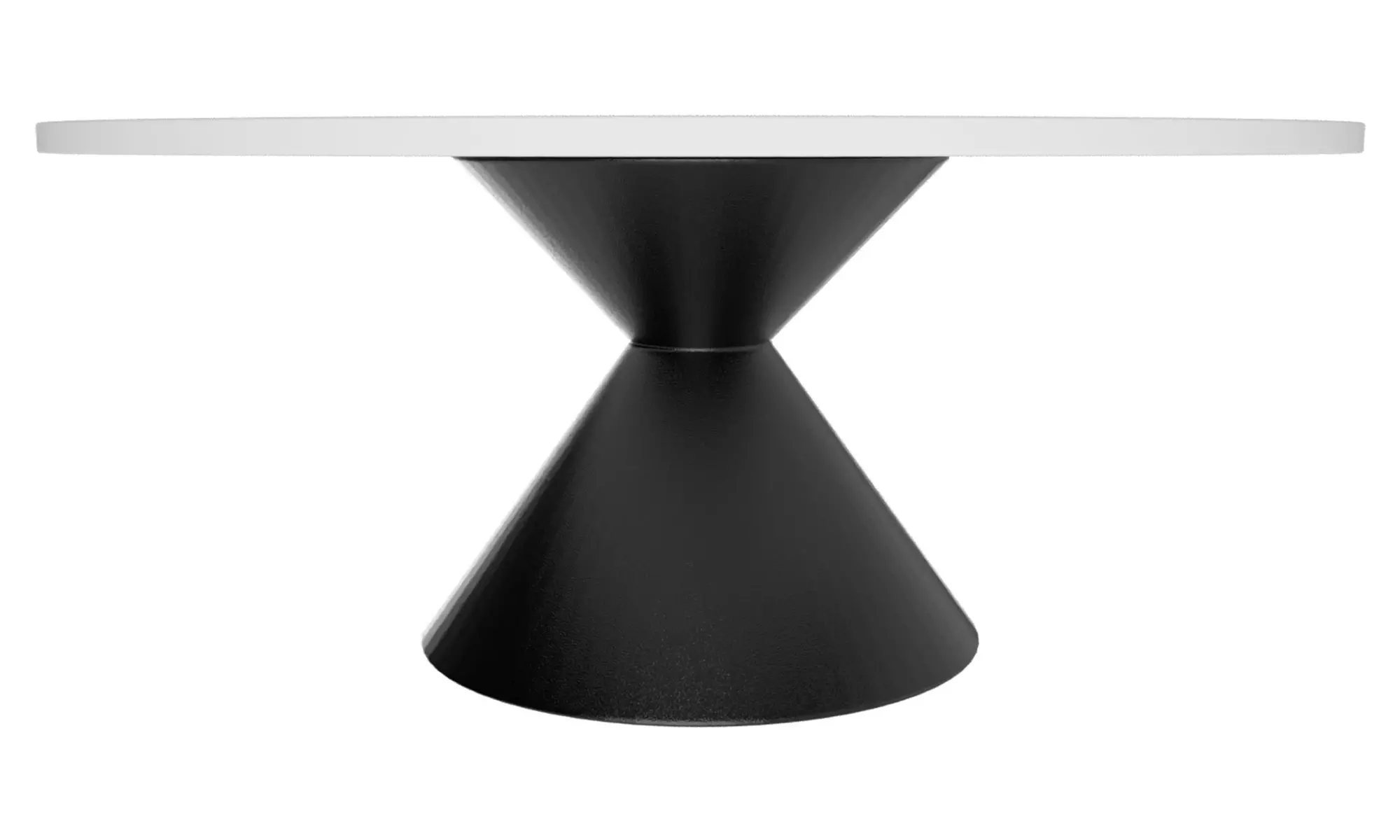 Tavolo rotondo con base a doppio cono