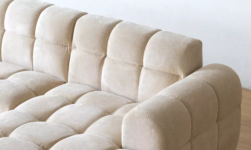 Canapé d'angle 3 places nuage en velours