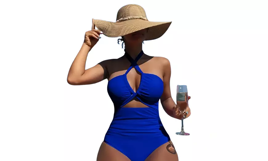 Image 3: Maillot de bain avec décolleté plongeant et devant croisé
