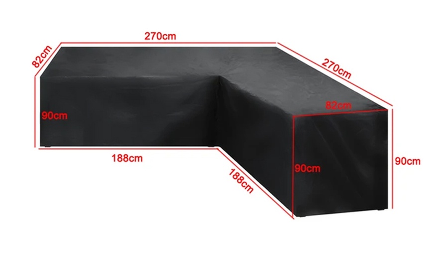 Image 3: Water Resistant L-Shape Outdoor Furniture Cover