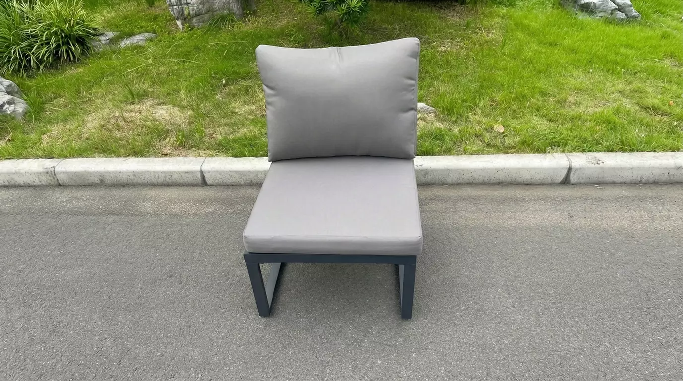 7pc Aluminium Garden Corner Sofa Set with Coffee Table and Footstool