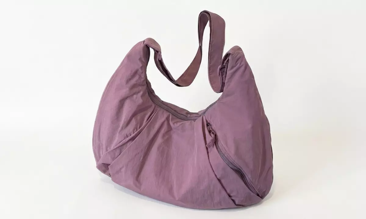 Nylon Crescent Crossbody Bag with Adjustable Strap for Women