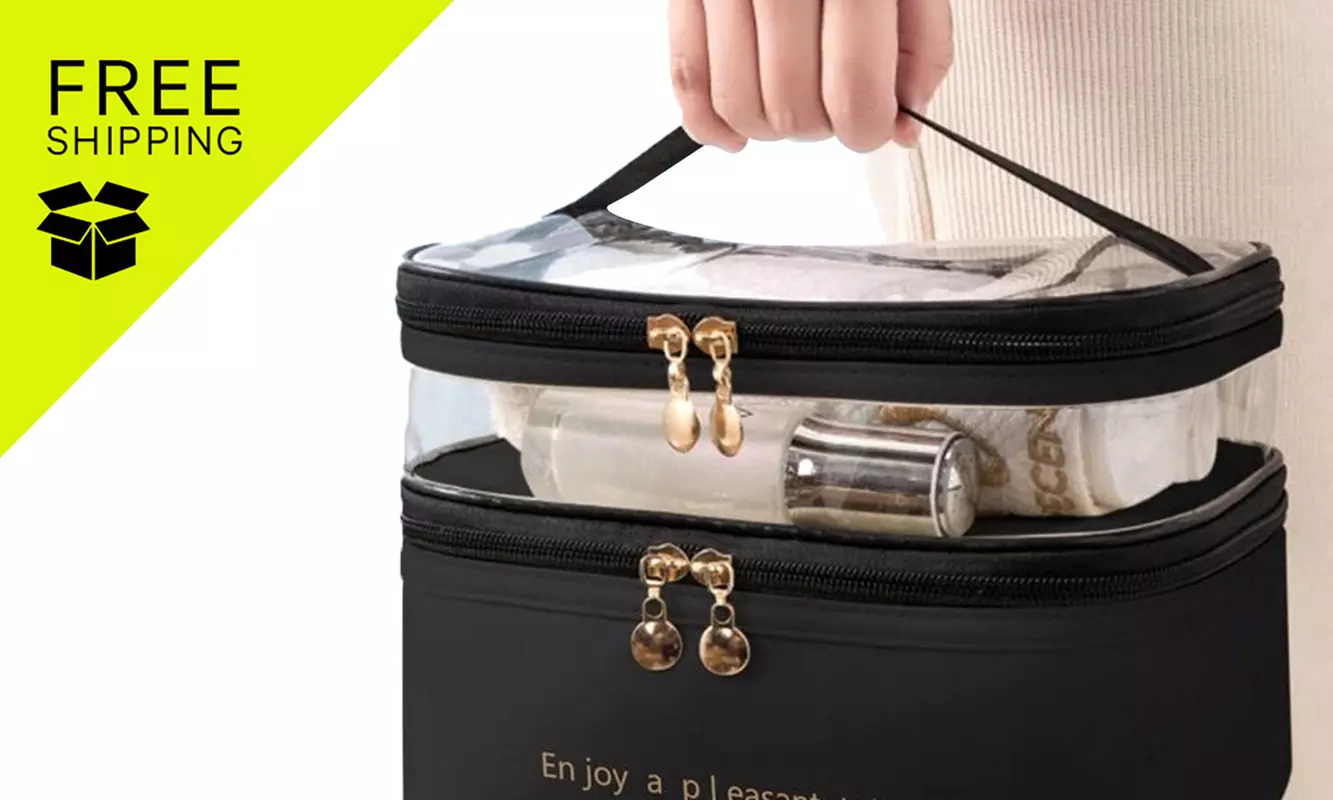 Double Layer Makeup Organizer Bag: One Piece with Up To 61% Off; FREE SHIPPING - Primary Image