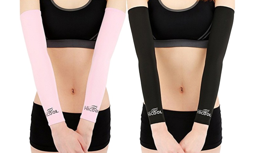 Image 3: 8 Pairs Cooling Arm Sleeves Cover UV Sun Protection Basketball Sports