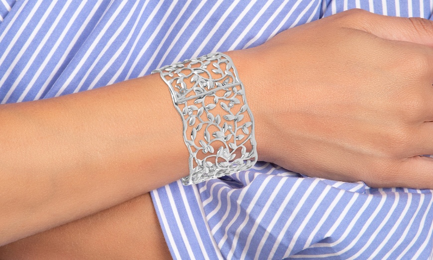 Image 5: Pulsera con cristales brillantes en dorado o plateado de SC Crystal