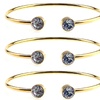 Image 4: Paris Jewelry 24k Yellow Gold Plated Round Alexandrite Stackable Bangle Bracelet