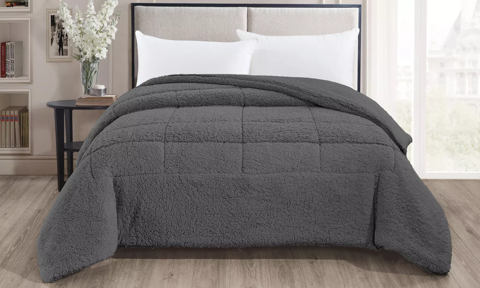 Couvre-lit en microfibre Sherpa