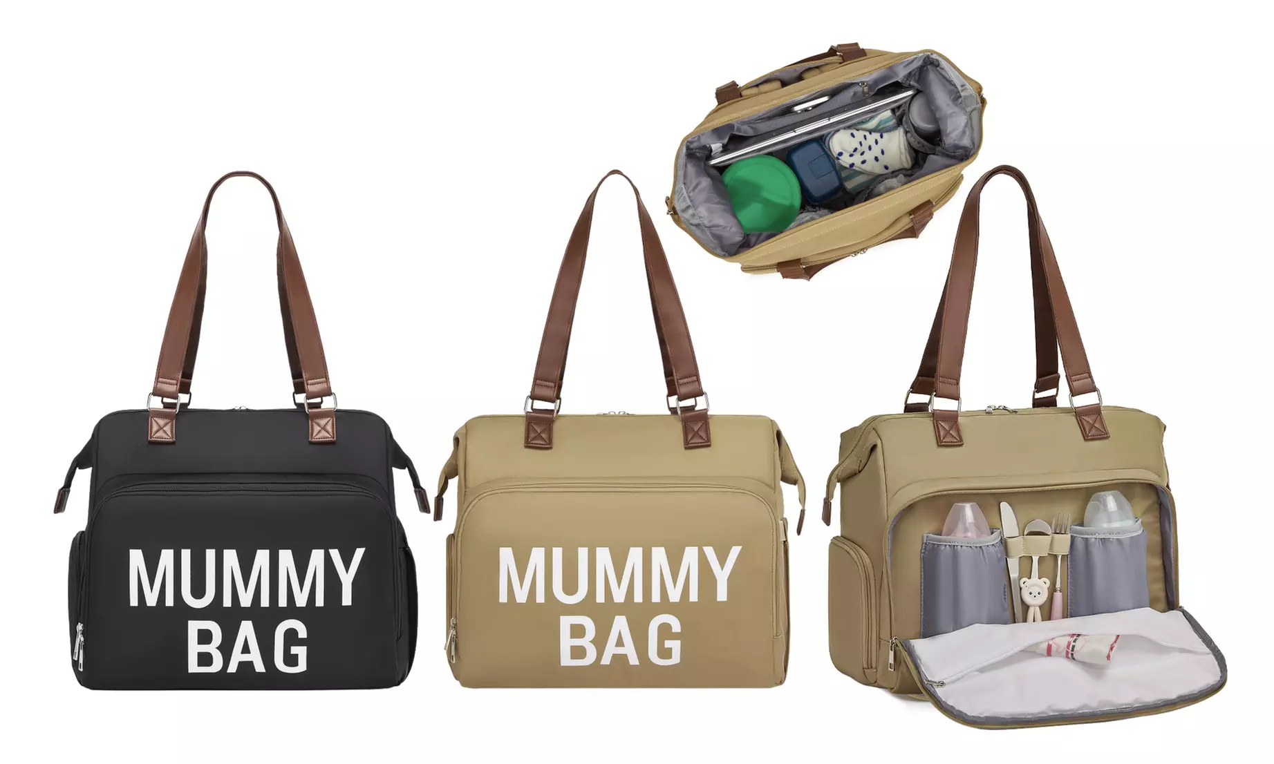 Sac à langer XL Kono avec poches isolées et poche à fermeture zippée imperméable, coloris au choix - Primary Image