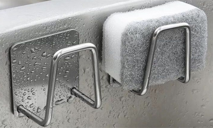 Image 3: Kitchen Stainless Steel Sink Sponges Holder