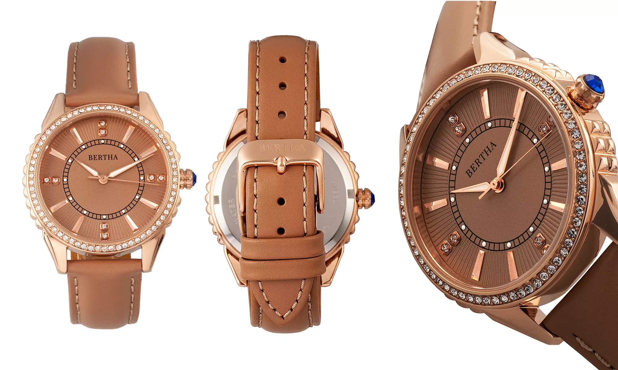 Orologio in vera pelle Bertha Clara con lancette luminose, disponibile in 5 colori - Image 6