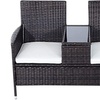 Image 2: Outsunny Two-Seater Rattan-Effect Chair with Middle Table