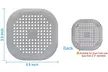 2 Pack Drain Hair Catcher Square Hair Drain Cover with Suction Cup - Second Medium