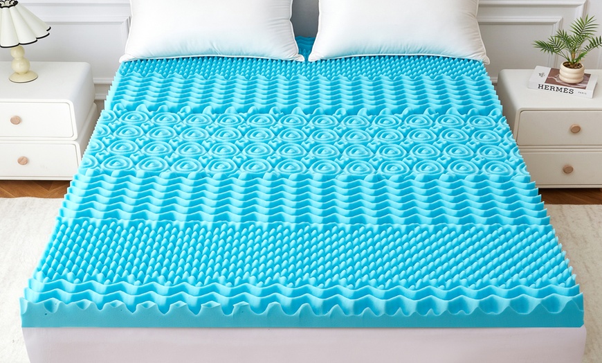 Image 3: Cooling 7-Zone Memory Foam Mattress Topper