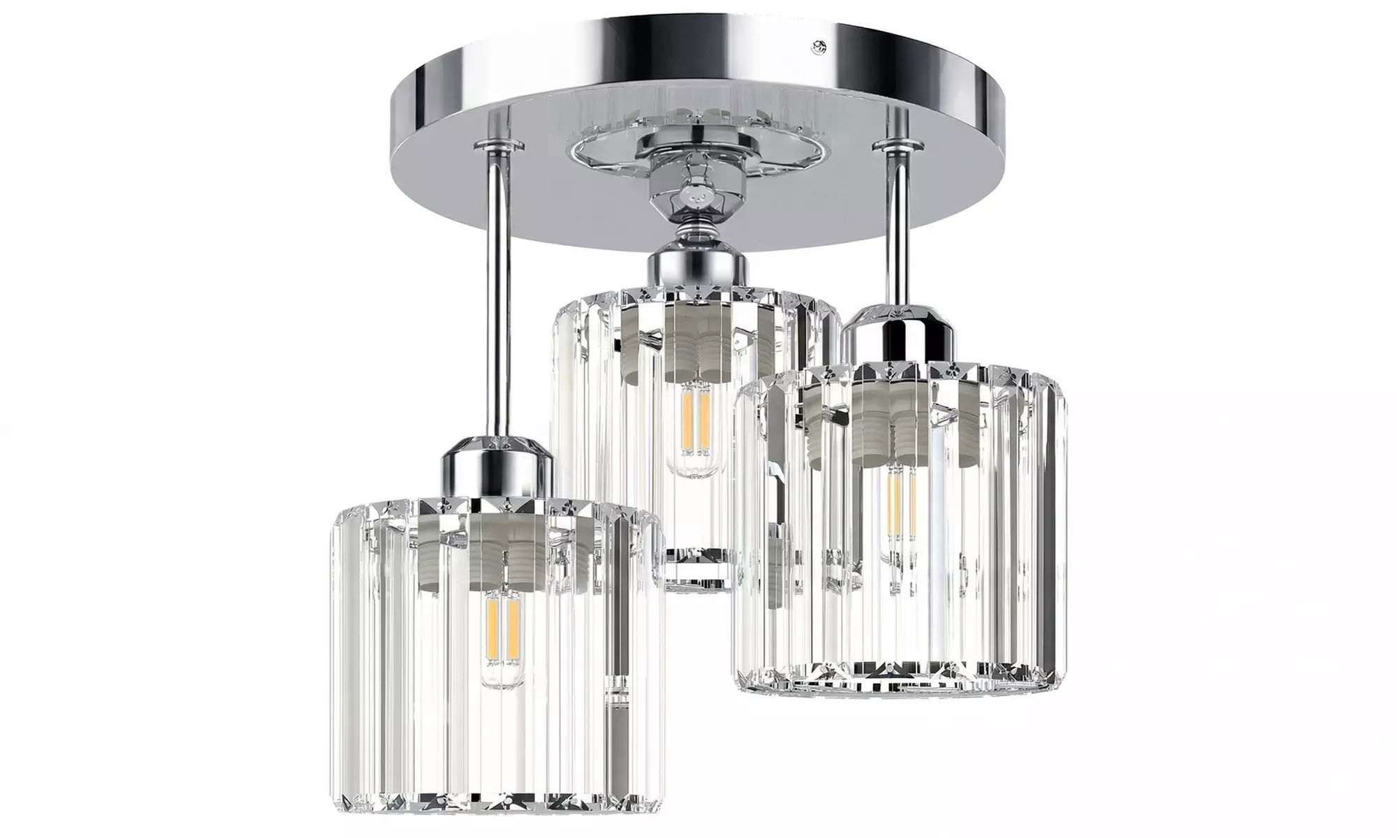 Emitto Crystal Semi-Flush Ceiling Light with 1-Light & 3-Light Options