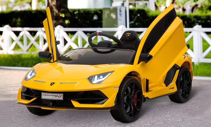 Image 1: HomCom Electric Ride On Car Toy with Remote Control