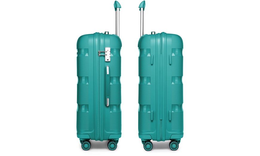 Image 16: KONO Three-Piece PP Hard Shell Suitcases With TSA Lock