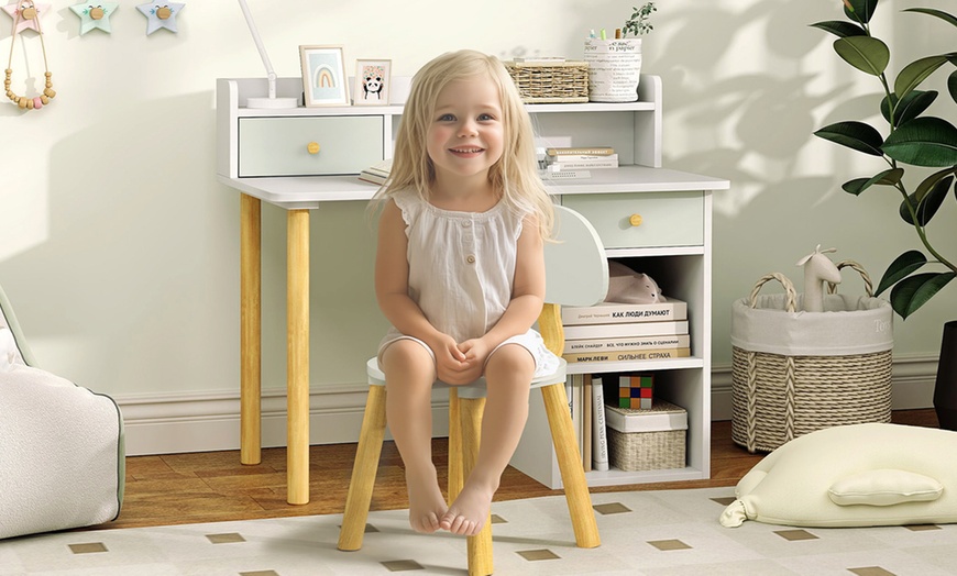 Image 2: AIYAPLAY Kids Desk and Chair Set