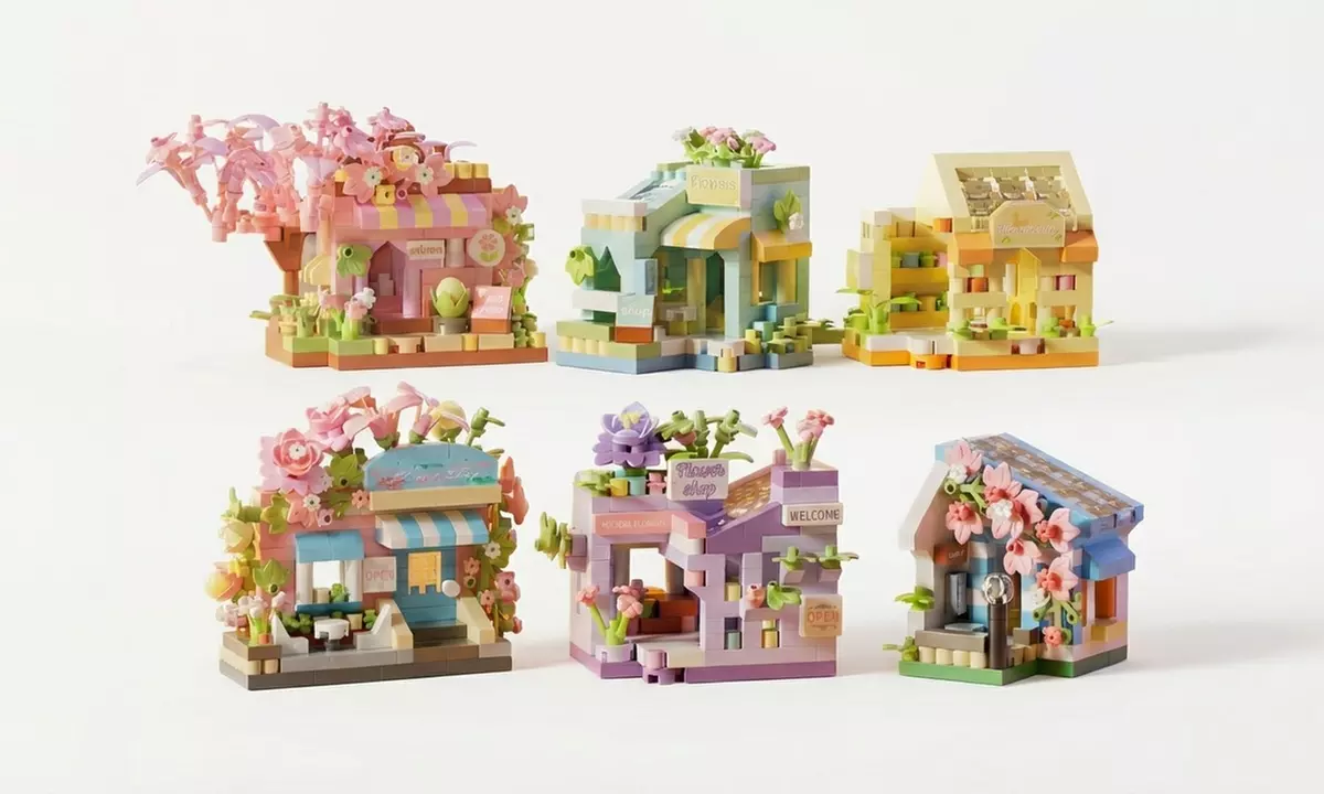 Set de 6 micro-boutiques féeriques décoratives à construire - Primary Image