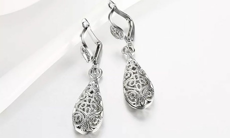 18K Gold Plated Filigree Teardrop Leverback Drop Dangle Earrings Other Gold Plated Gold Plated