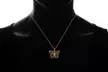 Rose Gold Flashed Sterling Silver High Polished Filigree Butterfly Necklace - Second Medium