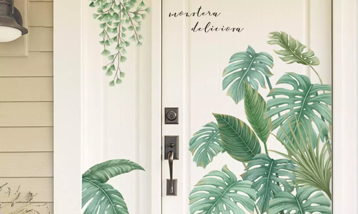 1 o 2 adesivi da parete con piante tropicali